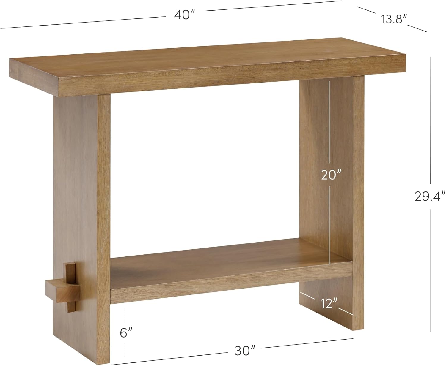 Nathan James Virgo Wood Accent Storage Console Sofa Table, for Entryway, Hallway or Living Room, Light Brown - Set of 2