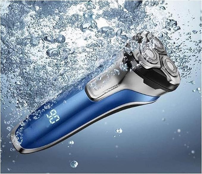 Electric Razor, Rechargeable Electric Shaver 100% Waterproof Wet & Dry Rotary Shavers for Men Electric Shaving Razors with Pop-up Trimmer, LED Display