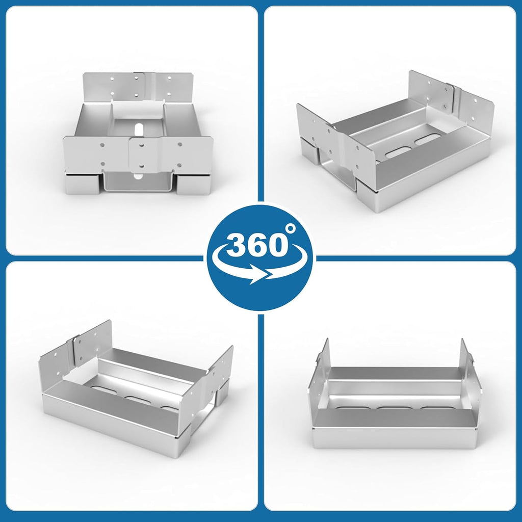 12x12 Post Base for Concrete: 1 Pack Galvanized Post Deck Base Anchor for 11.5x11.5 Wood, Post Base Holder with 1' Standoff for Deck Gazebo Pergola Porch, Includes 3 Fastener & 12 Screws