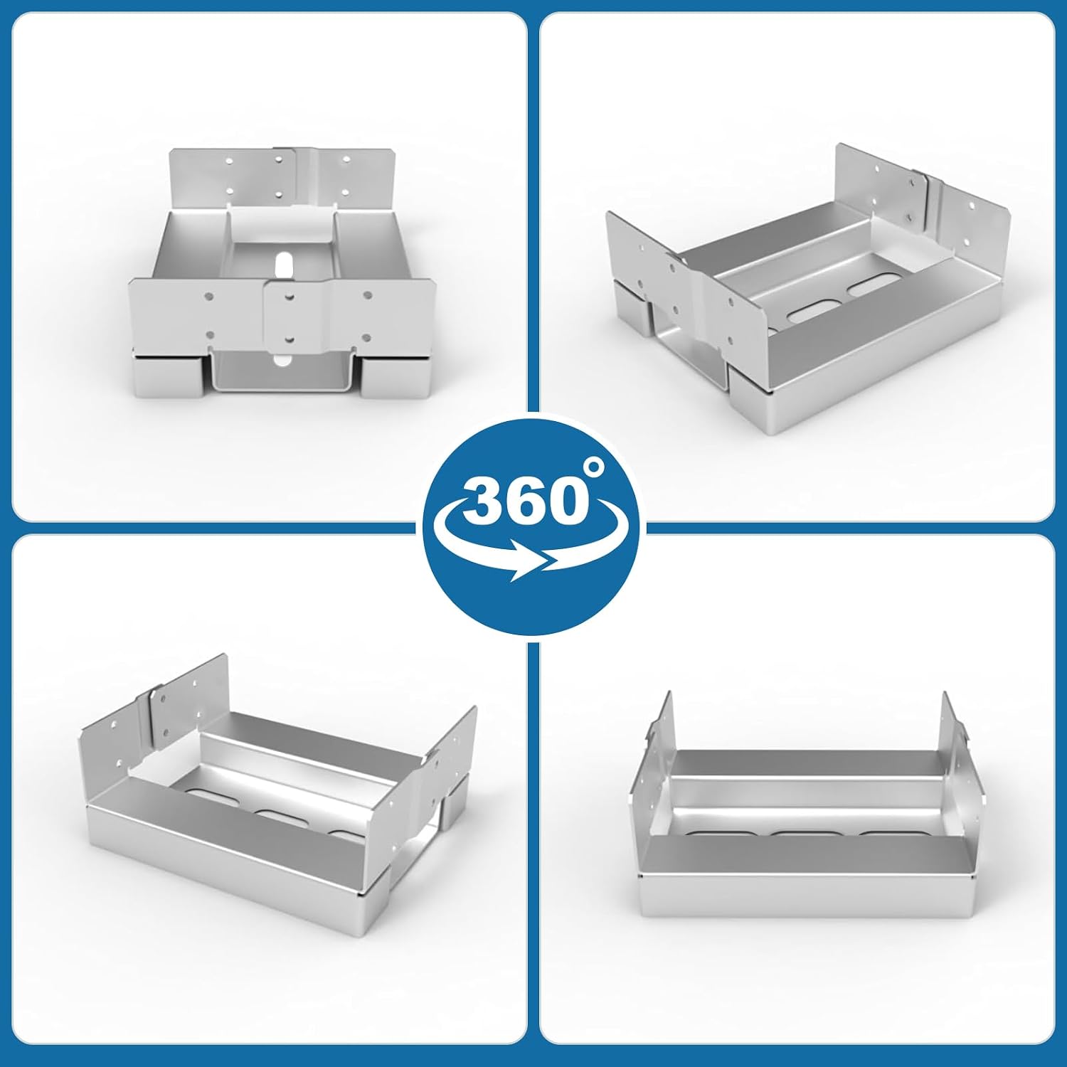 12x12 Post Base for Concrete: 1 Pack Galvanized Post Deck Base Anchor for 11.5x11.5 Wood, Post Base Holder with 1' Standoff for Deck Gazebo Pergola Porch, Includes 3 Fastener & 12 Screws