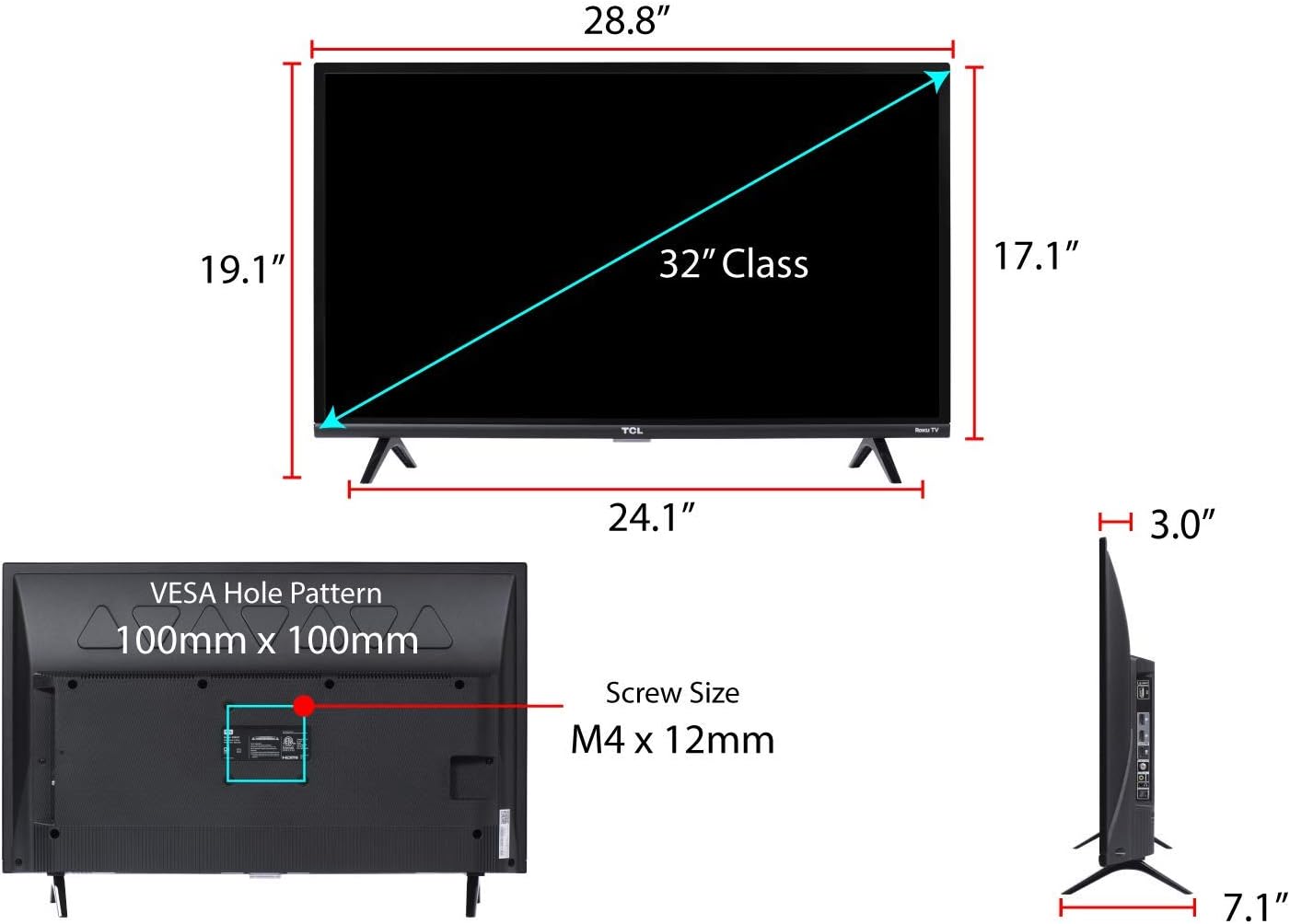 TCL 32-inch 1080p Roku Smart LED TV - 32S327, 2019 Model