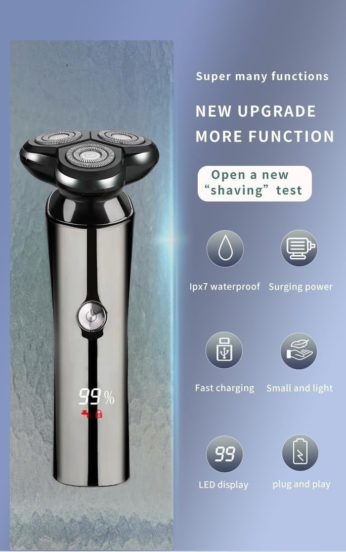Electric Shavers for Bald Men, Waterproof 4d Men USB Shaver Electric Rechargeable Men's Shaving Machine