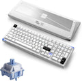 Akko Mineral 02 QMK/VIA Aluminum Mechanical Keyboard Tri-Mode RGB Hot-swappable Wireless Gaming Keyboard, Black on White, Pre-lubed Mirror Switch