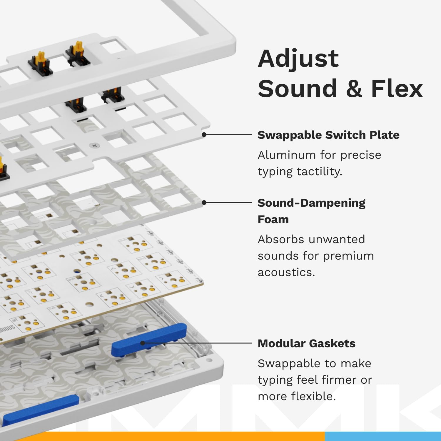Glorious Gaming - GMMK 3 HE Rapid Trigger Keyboard, Hall Effect, 8K Polling Rate, MX Mechanical & Magnetic Switches, Hotswappable 65% Keyboard, Modular Gasket System, Doubleshot PBT keycaps (White)