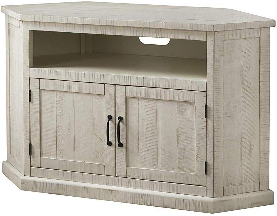Martin Svensson Home Rustic Corner TV Stand All Antique White