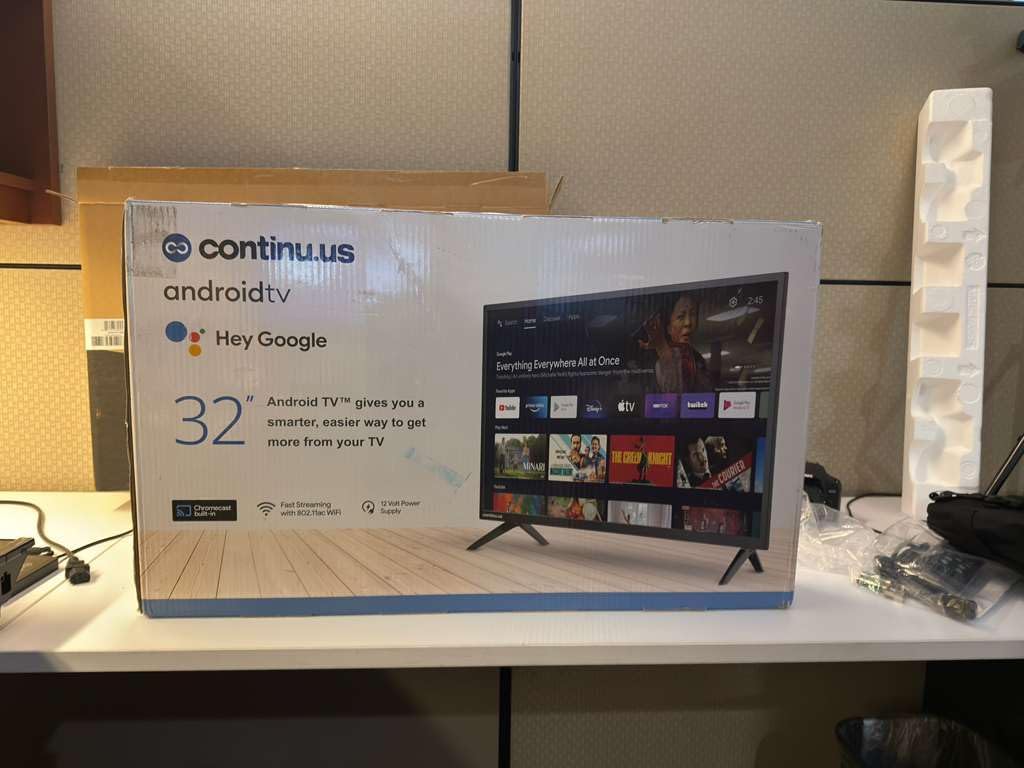 continuus 32' 12V RV Smart TV – Android TV with Google Assistant, Chromecast, and Free Streaming Apps – 720p HD - CT-32TS10