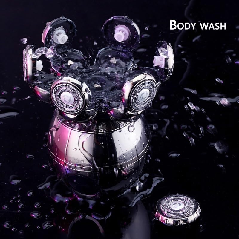 Head Shaver for Men, 5 in 1 Pro Wet Dry Electric Shaver for Men Beard Hair Trimmer Face Electric Razor Rechargeable Bald Head Shaving Machine LCD Display