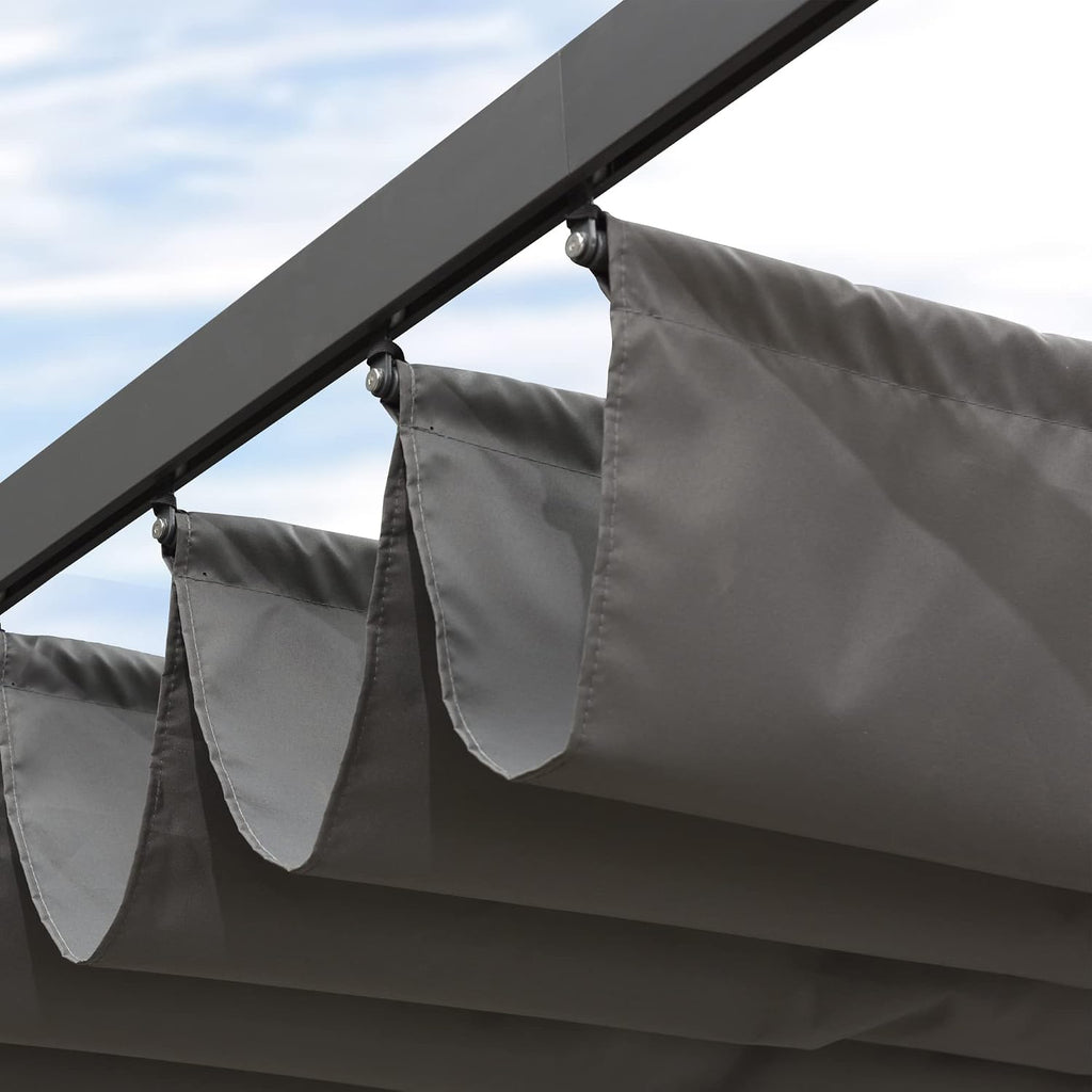 PURPLE LEAF Pergola Shade Cover for 10' X 13' Deck Porch Outside Outdoor Retractable Durable Fabric Canopy Replacement Top Only Gray