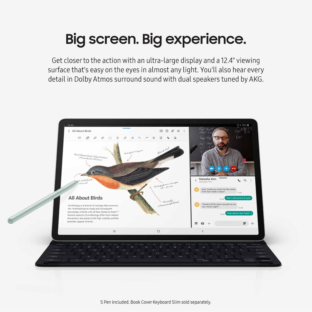SAMSUNG Galaxy Tab S7 FE 12.4' 256GB WiFi Android Tablet, Large Screen, S Pen Included, Multi Device Connectivity, Long Lasting Battery, US Version, 2021, Mystic Black
