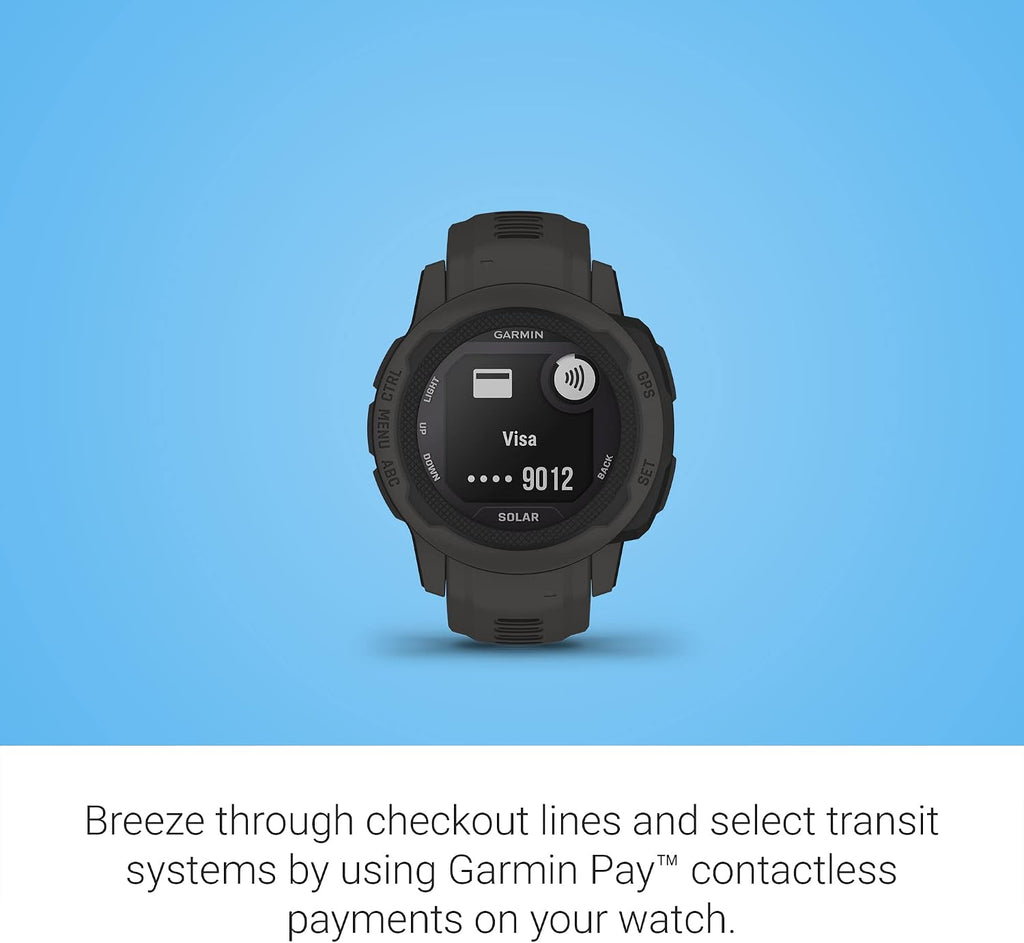 Garmin Instinct 2S Solar, Smaller-Sized Rugged Outdoor Watch with GPS, with Solar Charging Capabilities, Built for All Elements, Multi-GNSS Support, Tracback Routing and More, Graphite