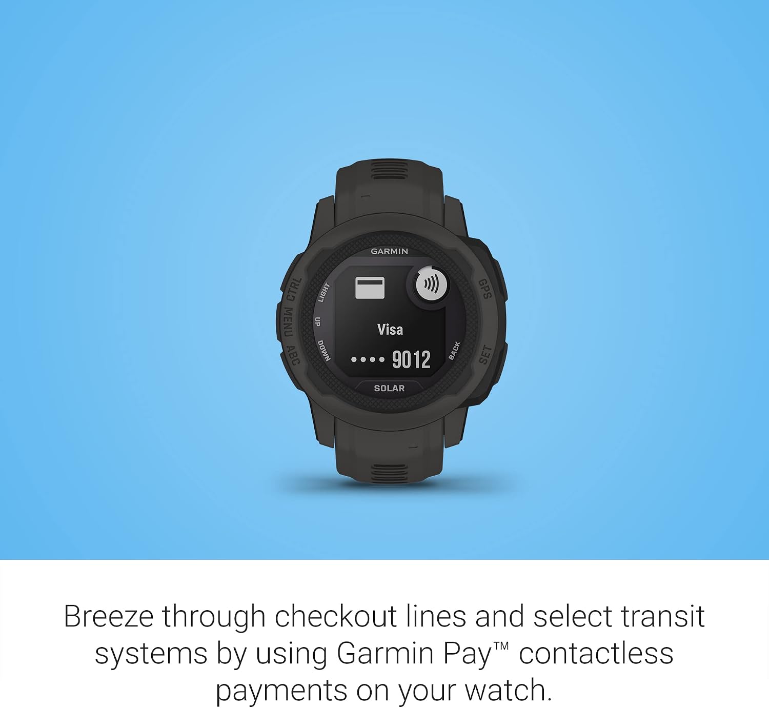 Garmin Instinct 2S Solar, Smaller-Sized Rugged Outdoor Watch with GPS, with Solar Charging Capabilities, Built for All Elements, Multi-GNSS Support, Tracback Routing and More, Graphite