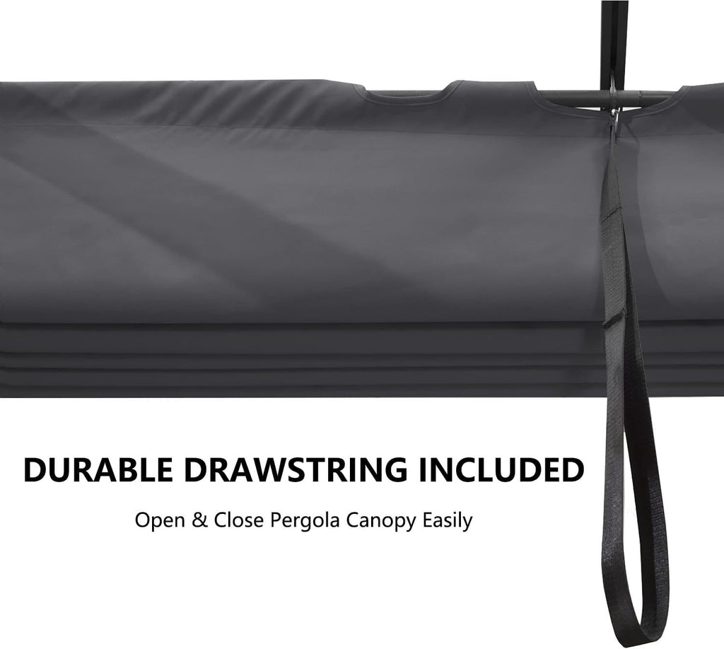 Pergola Shade Cover Replacement Canopy Top Compatible with 10 X 13 ft 6-Bar Pergola Frames - Gray (Canopy Size 116' W x 135' L, Canopy Top Only)