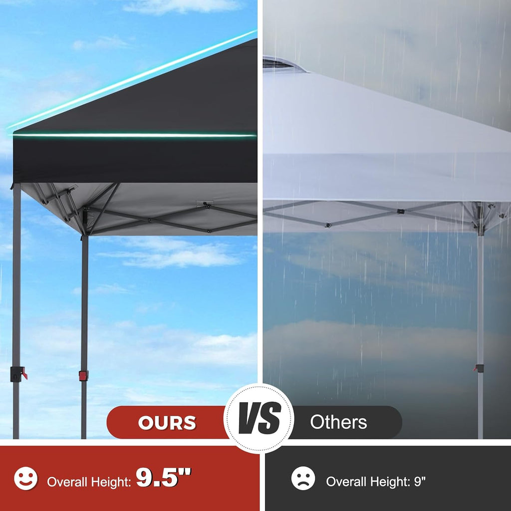 ABCCANOPY Pop Up Canopy - Outdoor Patio Portable Canopy Tent Heavy Duty for Backyard and Deck with 4 Sandbags(Black, 10x10)