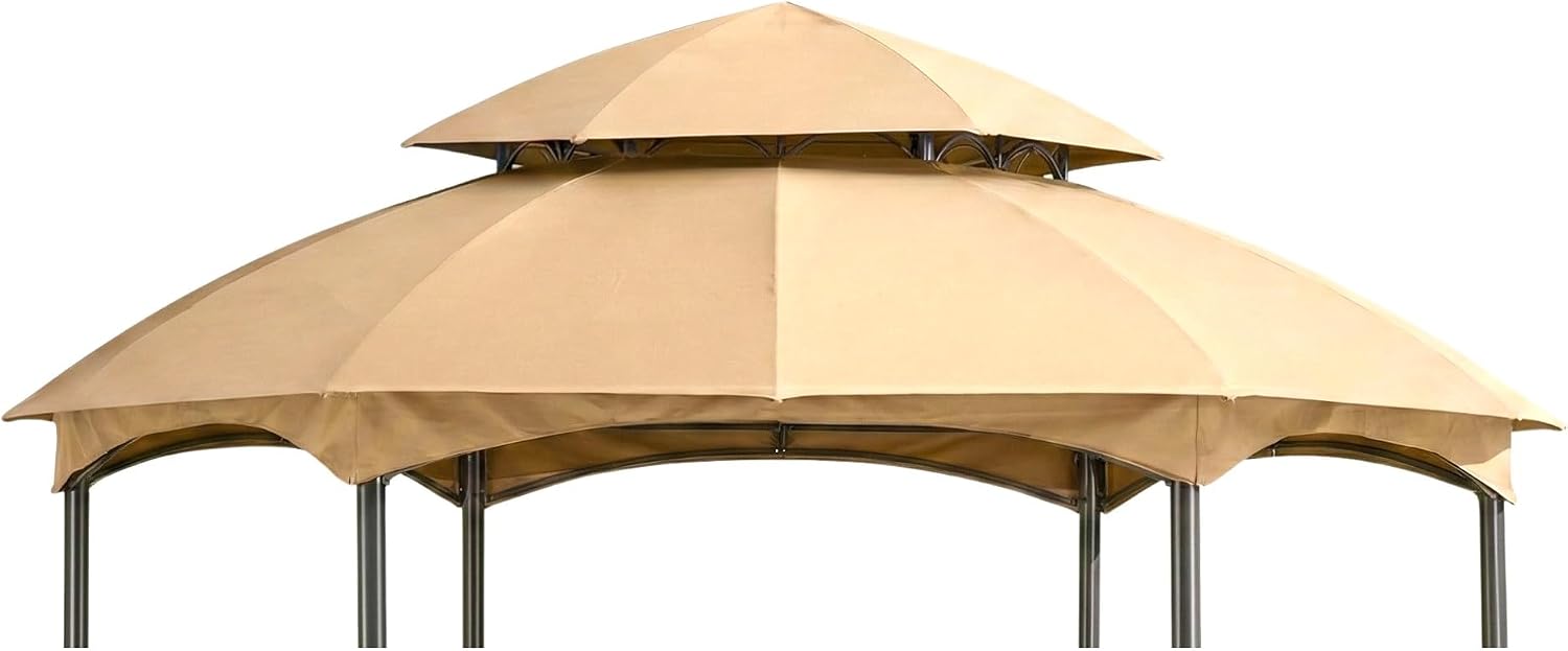 Garden Winds Reinforced Replacement Canopy Top Cover Compatible with The L-GZ793PST-E, A101011800 Heritage Dome Gazebo - Classic Sand, Riplock 350