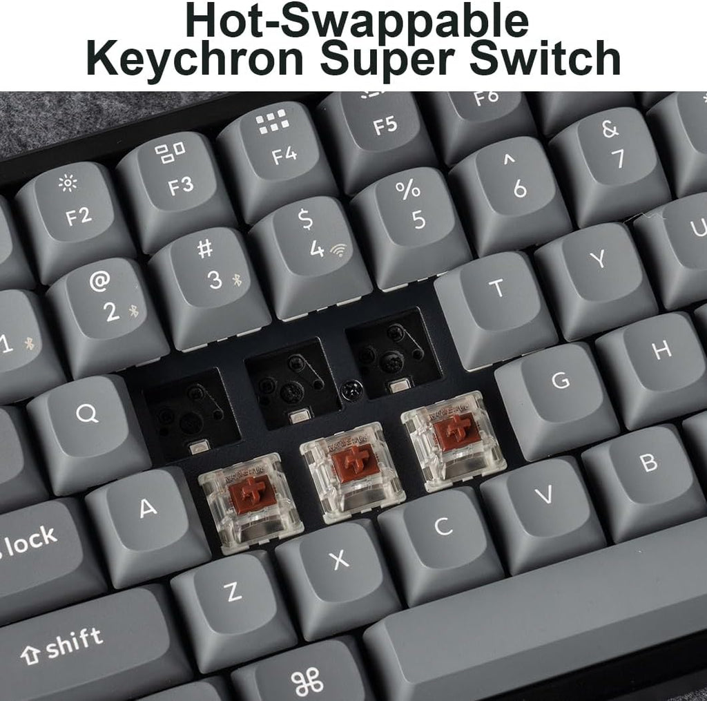 Keychron K4 Max QMK Wireless Custom Mechanical Keyboard, RGB Hot Swappable 96% Layout Tri-Mode Bluetooth 5.1/2.4G/USB-C Programmable, Super Brown Switch NKRO Gaming Keyboard for Mac/Windows/Gamers
