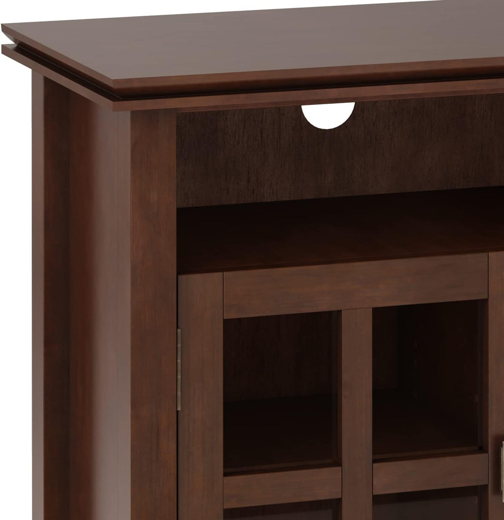 SIMPLIHOME Artisan TV Stand - 48 inch Wide Solid Wood Media Console in Russet Brown, Contemporary Entertainment Center for Living Room for TVs up to 55 Inches with Drawers and Cable Management