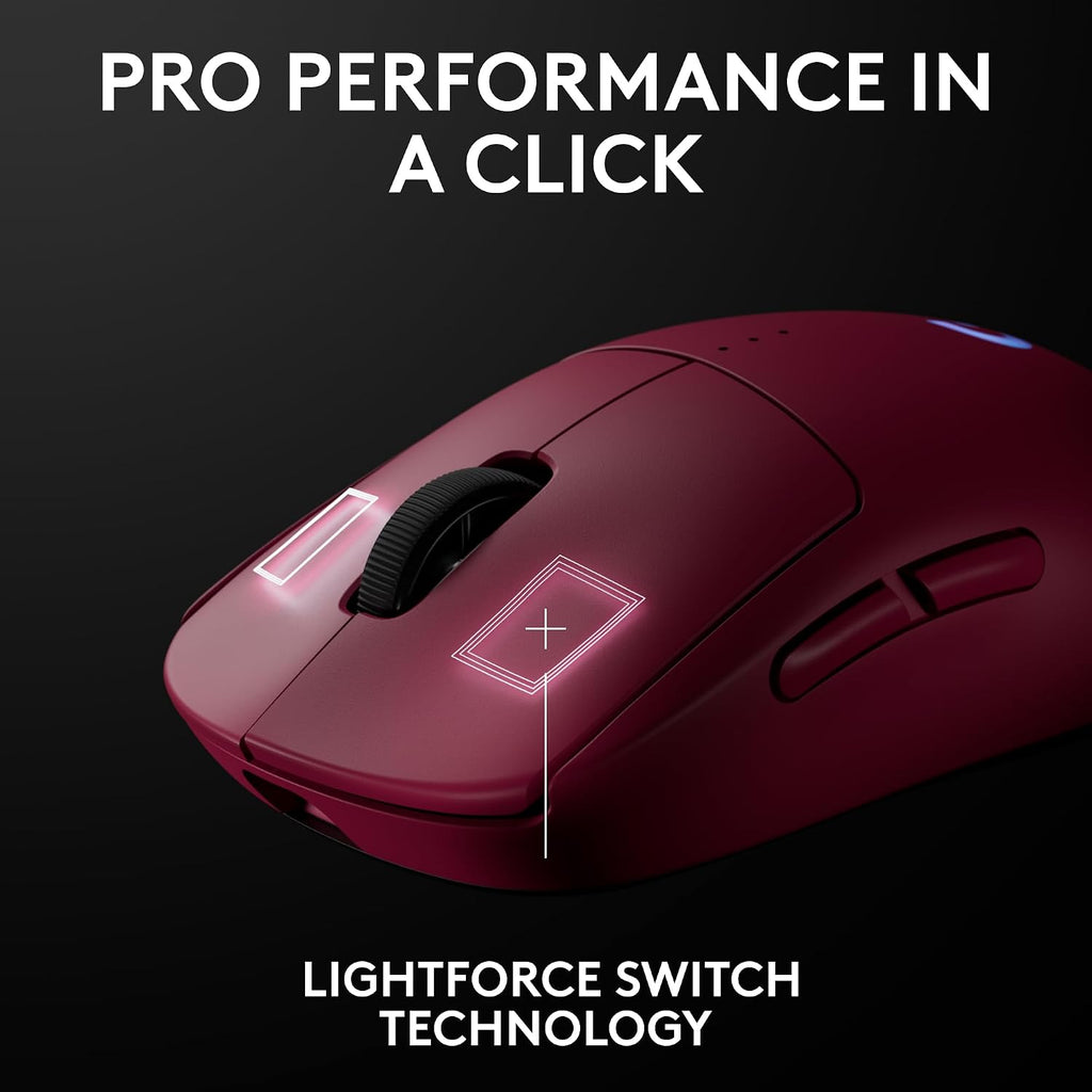 Logitech PRO 2 Lightspeed Wireless Gaming Mouse, Pink | Hero 2 Sensor, 44k DPI, 8 Programmable Buttons, LIGHTFORCE Switches, RGB Lighting, Lightweight, PC/Mac | with Signature Series Charging Dock