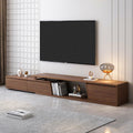 homary TV Stand for Living Room, Walnut Extendable Media Console, Minimalist Media Entertainment Center with 3 Drawers, Adjustable TV Stand for Up to 110 Inch TVs