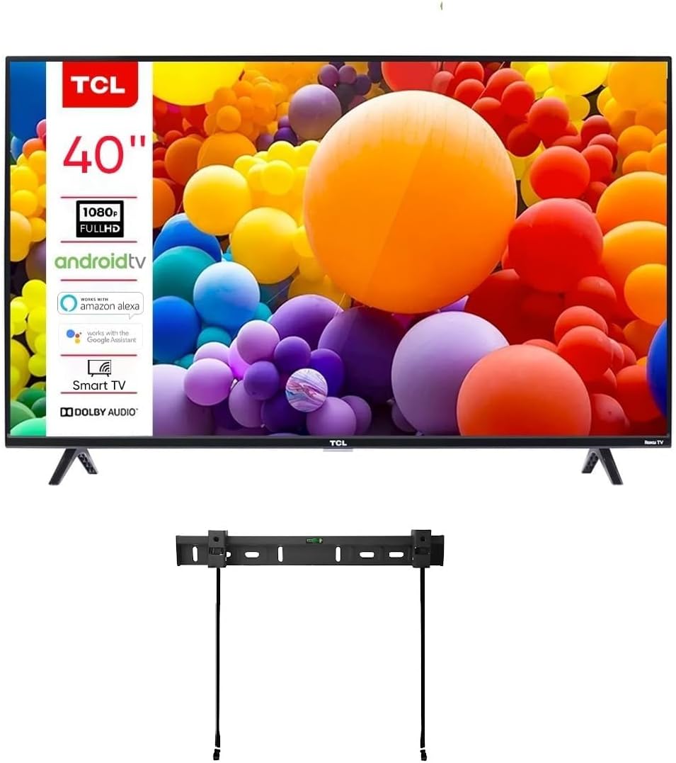 TCL 40-Inch Class 3-Series FHD LED Smart Android TV + Wall Mount Chromecast Built-in Bluetooth 40S334 (Renewed)