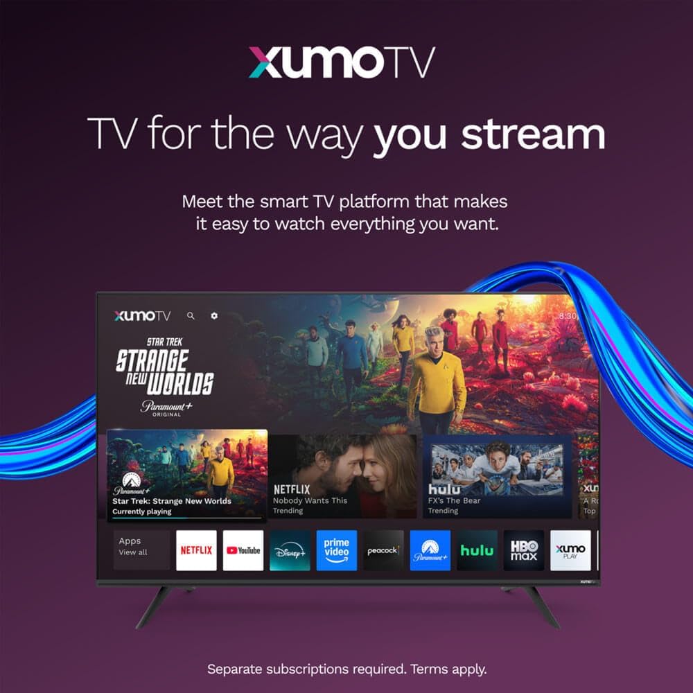 Element E550AE43CG 43 inch Class Revolution Series 4K UHD HDR LED Smart Xumo TV
