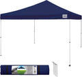 Caravan Canopy 12 by 12 Foot Polyester Straight Steel Leg Instant Pop Up Canopy Tent with Adjustable Height for Outdoor Events, Blue