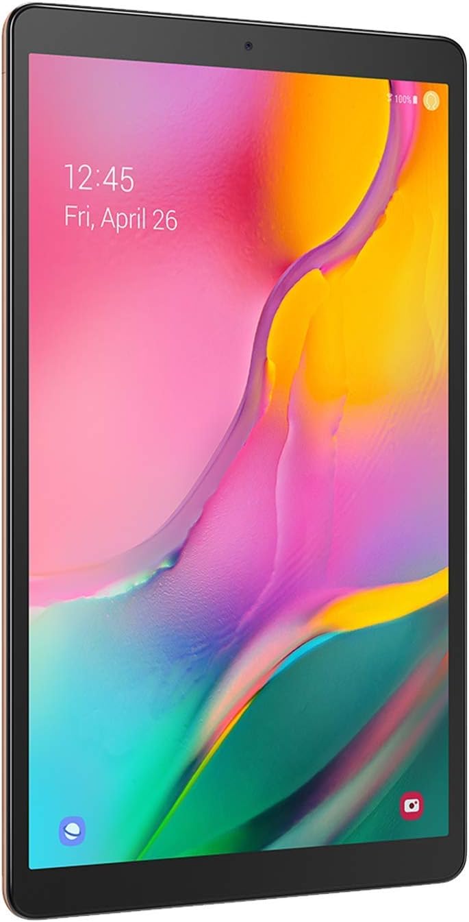 Samsung Galaxy Tab A 10.1' (2019, WiFi + Cellular) Full HD Corner-to-Corner Display, 32GB, Global 4G LTE Tablet & Phone GSM Unlocked SM-T515, International Model (Gold) (Renewed)