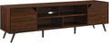 Walker Edison Nora Modern Minimal Open-Shelf TV Stand for TVs up to 80 Inches, 70 Inch, Dark Walnut