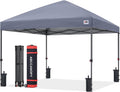 ABCCANOPY 10x10 Pop Up Canopy Tent, Easy Setup Instant Shelter with Wheeled Bag, Heavy Duty Outdoor Canopy for Beach, Market, Backyard, UV Protection, Outdoor Weather Protection (Light Gray, 10x10)