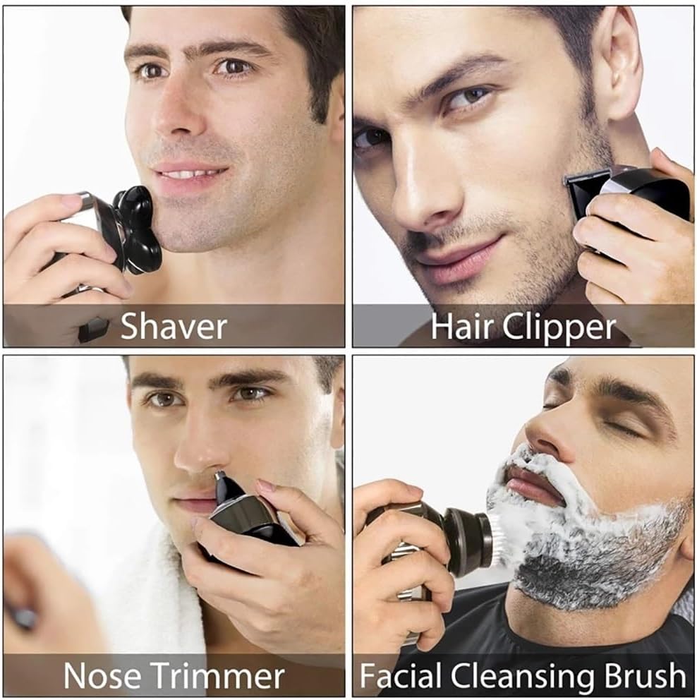 Head Shaver for Men, 5 in 1 Wet Dry Electric Shaver for Men Beard Hair Trimmer Electric Razor Rechargeable Bald Shaving Machine LCD Display Grooming Kit