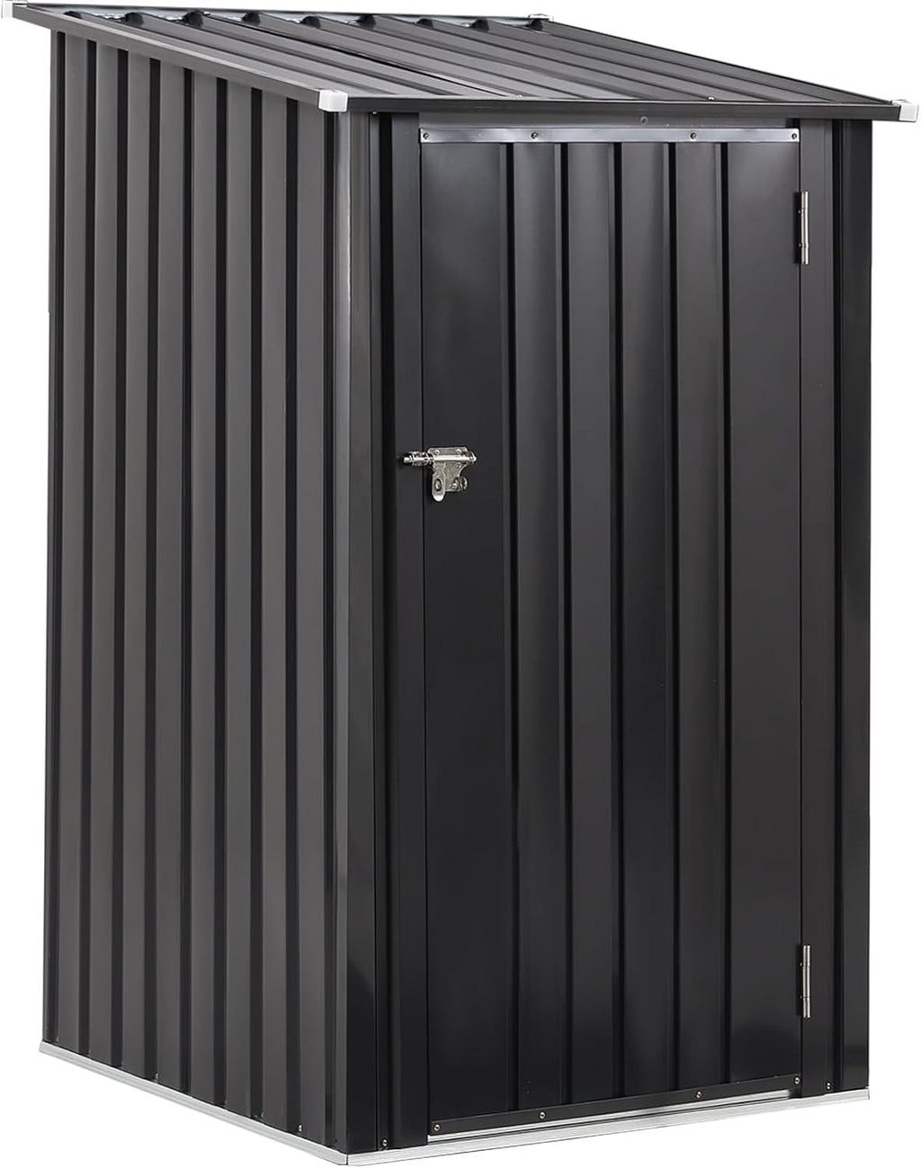 3x3 FT Outdoor Storage Shed, Metal Steel Garden Shed with Single Lockable Door, Small Shed Outdoor Steel Utility Tool Shed, Storage House Waterproof for Backyard Patio, Garden, Lawn, Dark Gray