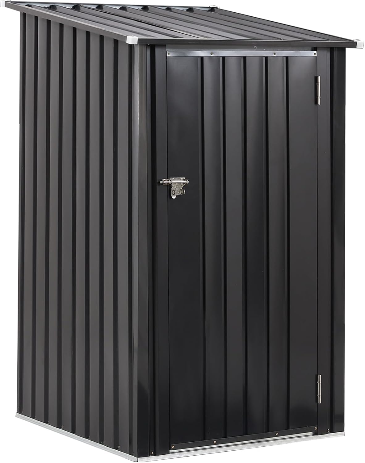 3x3 FT Outdoor Storage Shed, Metal Steel Garden Shed with Single Lockable Door, Small Shed Outdoor Steel Utility Tool Shed, Storage House Waterproof for Backyard Patio, Garden, Lawn, Dark Gray