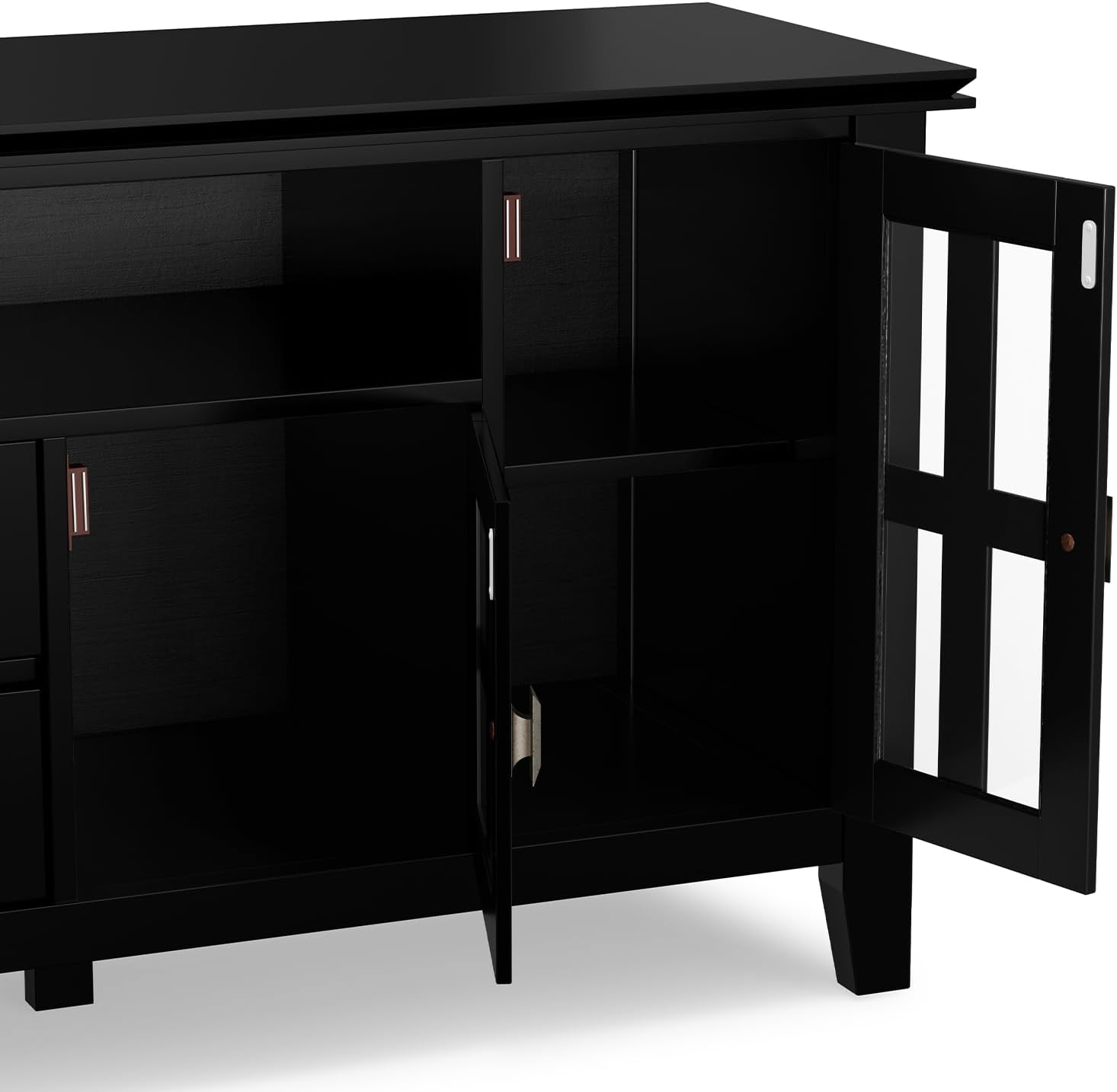 SIMPLIHOME Artisan TV Stand and Bookcase Bundle - 72 inch Wide Solid Wood TV Cabinet and 26 inch Wide Solid Wood Bookcases in Black, Contemporary Living Room Entertainment Bundle, Set of 3