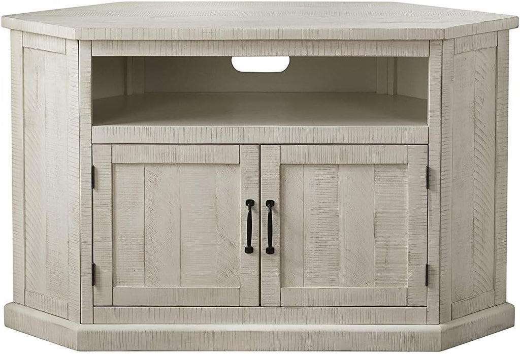 Martin Svensson Home Rustic Corner TV Stand All Antique White