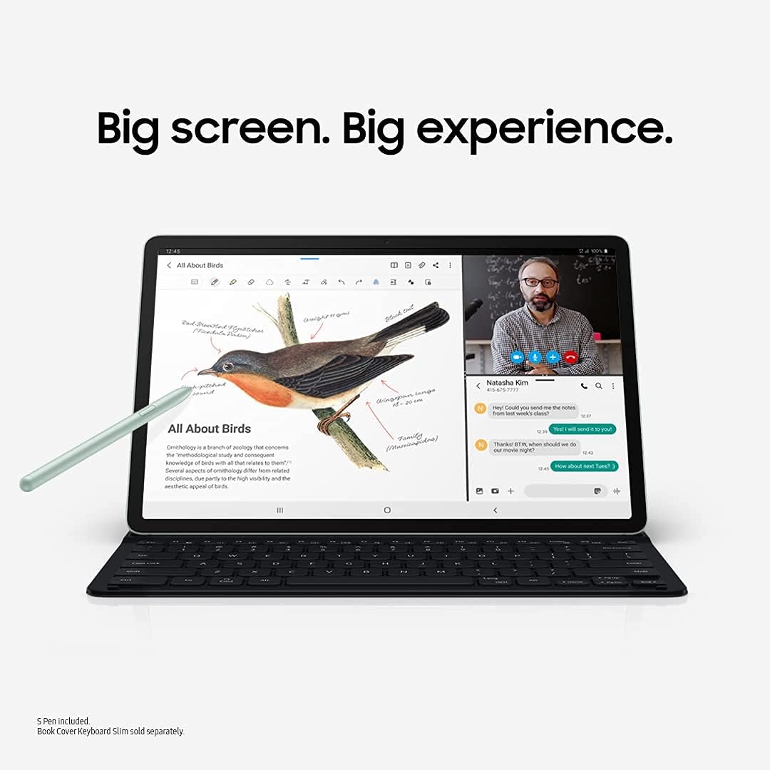 SAMSUNG Galaxy Tab S7 FE 2021 Android Tablet 12.4' Screen WiFi 256GB S Pen Included Long-Lasting Battery Powerful Performance, Mystic Pink (Renewed)