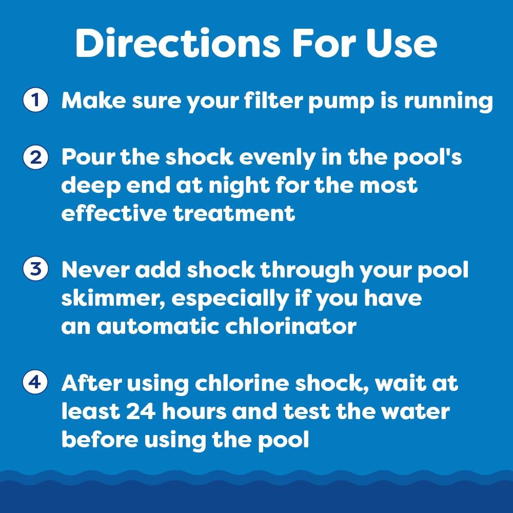 In The Swim Premium 3-in-1 Pool Shock - Di-Zap Contains Dichlor, Algaecide, and Stabilizer - 24 x 1 lb. Bags