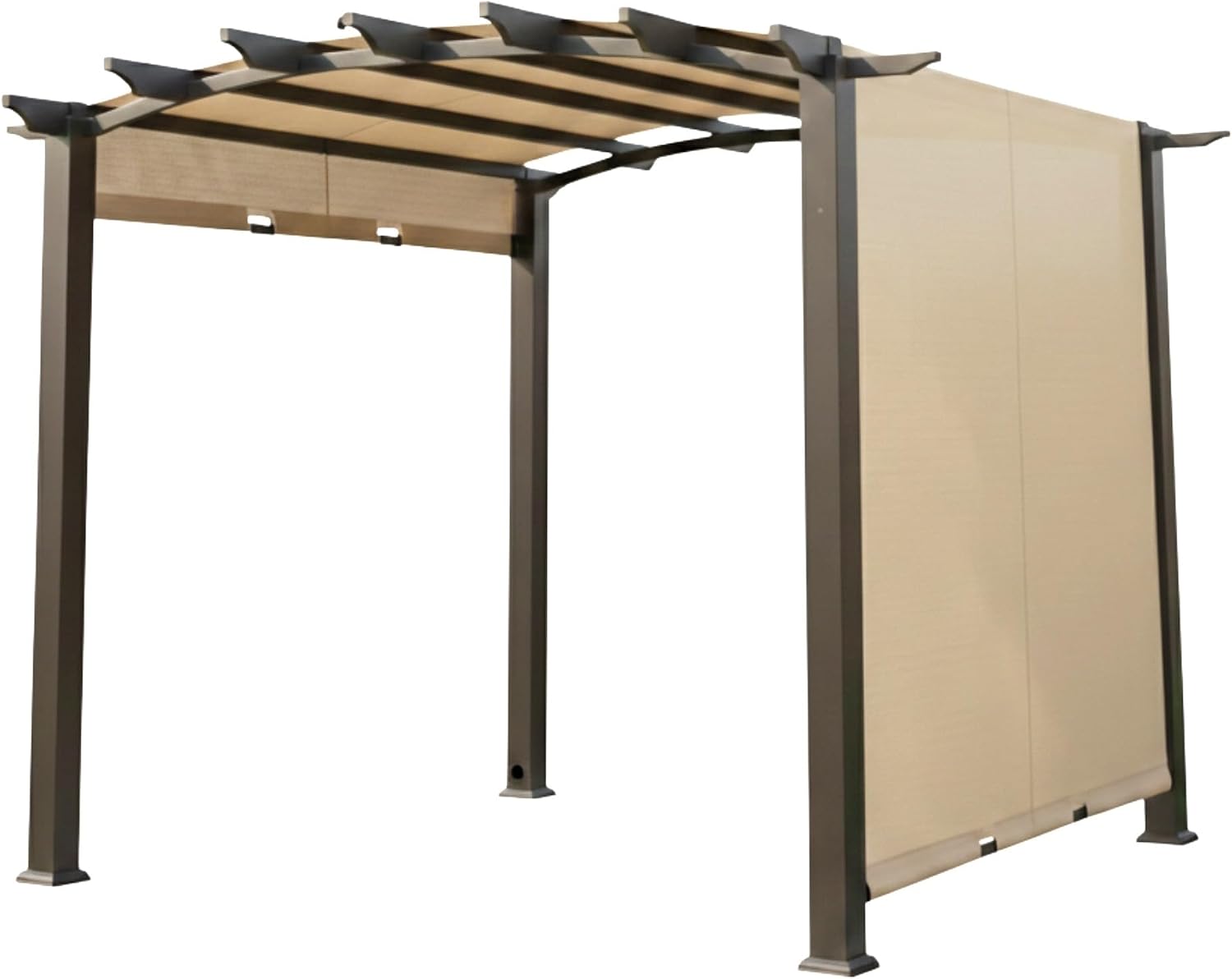 Garden Winds Reinforced Replacement Canopy Top Cover Compatible with The GFM00471A Arched 10' x 10' Pergola with Sliding Canopy - Classic Sand, Riplock 350