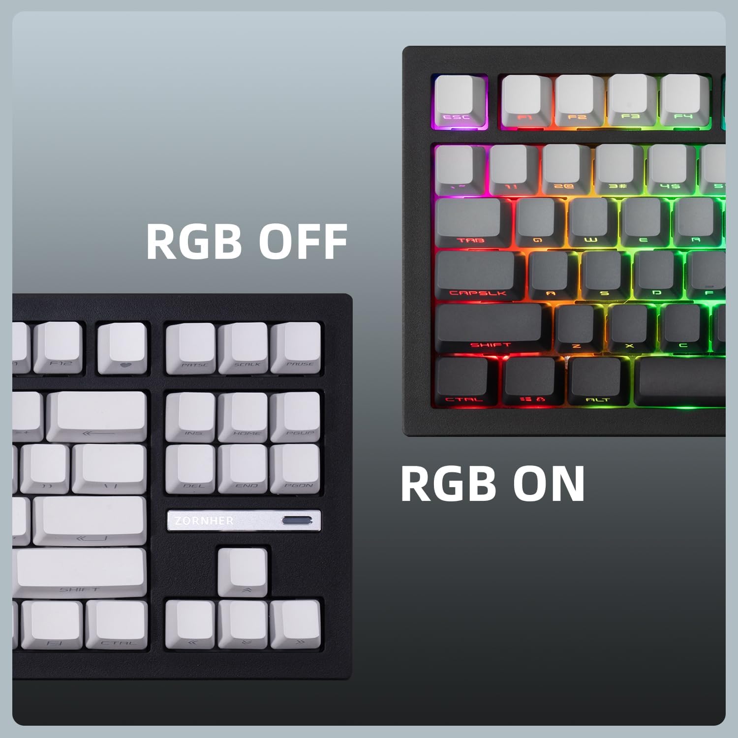 ZORNHER ZH870 Wireless Mechanical Gaming Keyboard,80% Black Custom Creamy Sound Keyboard with Shine Through PBT Keycaps,Pre-lubed Linear Switches,Hot-Swappable,RGB Backlit,2.4GHz/USB-C/BT5.0