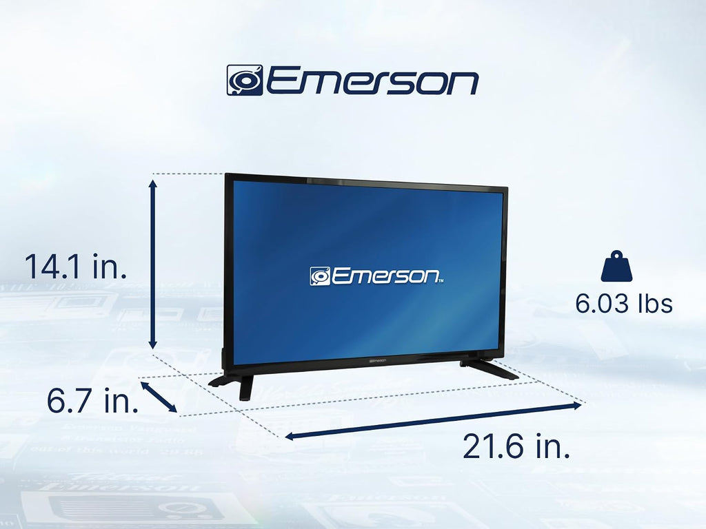 Emerson ESTD-2400 24' Class HD Smart TV with Built-in DVD Player | 720p LED Display, Wi-Fi Streaming, HDMI, USB & RCA Inputs | Space-Saving Design, Wall Mountable, Includes Remote Control
