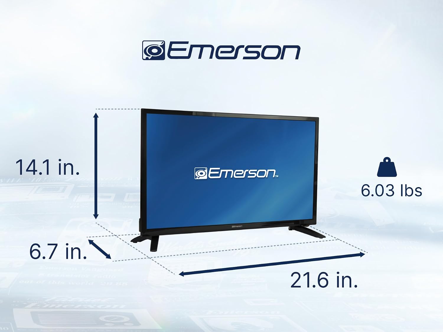 Emerson ESTD-2400 24' Class HD Smart TV with Built-in DVD Player | 720p LED Display, Wi-Fi Streaming, HDMI, USB & RCA Inputs | Space-Saving Design, Wall Mountable, Includes Remote Control