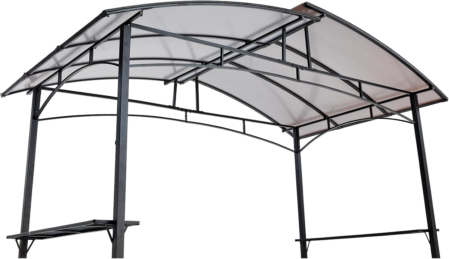 8x5ft Grill Gazebo with Steel Hardtop,Side Shelves,Multipurpose Outdoor Patio Canopy BBQ Shelter,Heavy-Duty,Rust-Resistant,UV-Resistant,Ventilation, Sunlight Filter,for Picnics,Weddings, More