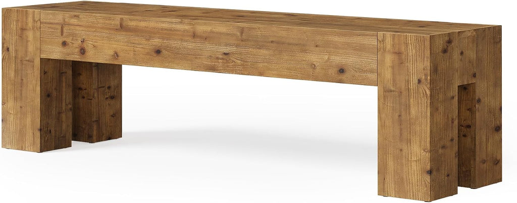 Solid Wood TV Stand, 63' Rustic Extra Long Heavy Duty Media TV Consoles Table with Sturdy Frame for Living Room Gaming Entertainment Center for TVs up to 70 Inches (Walnut)