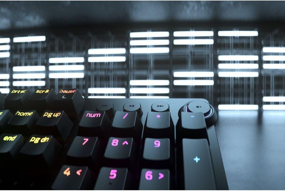 Razer Huntsman V2 Analog Gaming Keyboard: Adjustable Actuation via Analog Optical Switches - Rapid Trigger Mode - Chroma RGB Lighting - Magnetic Wrist Rest - Dedicated Media Keys & Dial - Black