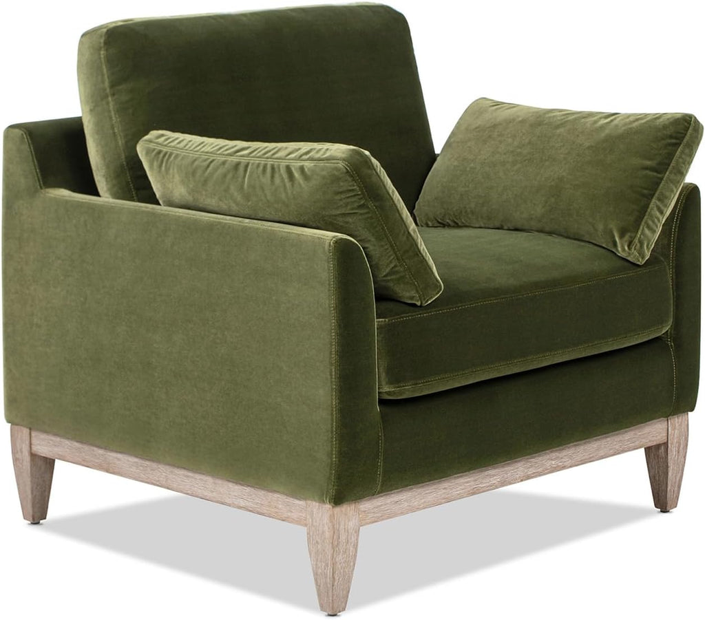 Jennifer Taylor Home Pasadena 36' Wide Modern Farmhouse Accent Arm Chair, Olive Green