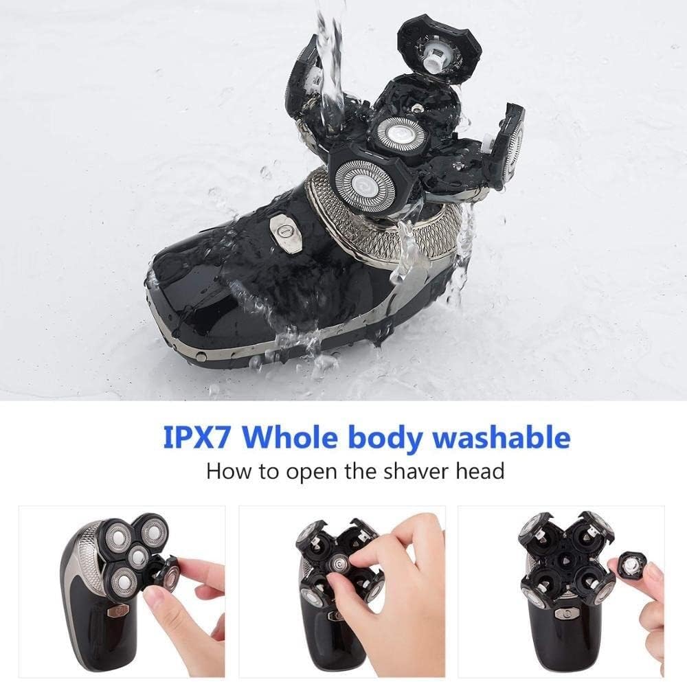 Head Shavers for Bald Men, Waterproof electric shaver for men beard hair trimmer electric razor rechargeable shaving machine for bald head (Color : SET)