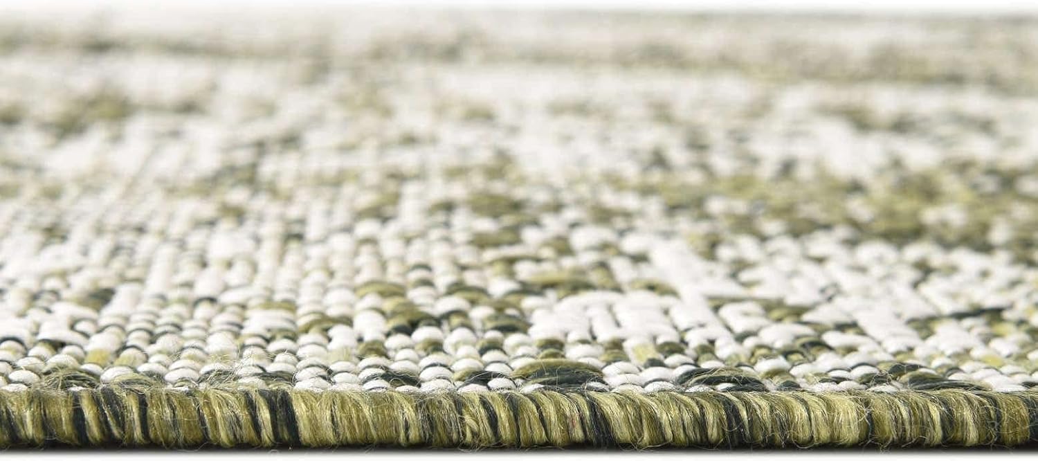 Unique Loom Outdoor Traditional Collection Area Rug - Valeria (9' x 12' 2' Rectangle, Green/ Light Green)