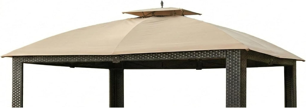 Garden Winds Durable 350 Replacement Canopy Top Compatible with Riviera Sonoma Wicker 10' x 12' Gazebo Models L-GZ815PST, A111012500 - Beige