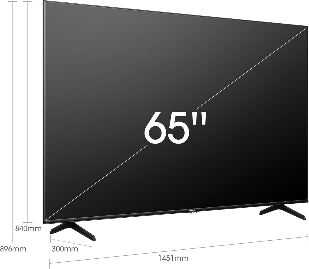 Hisense 65' Class U6 Series ULED 4K UHD Smart Fire TV (65U6HF, 2024) - QLED, Full Array Local Dimming, 600-Nit, Dolby Vision HDR 10+, HDMI 2.1, MEMC, 240 Motion Rate with VRR, Alexa Compatibility