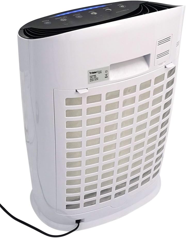 OdorStop HEPA Air Purifier with H13 HEPA Filter, Active Carbon, Multi-Speed, Sleep Mode and Timer (OSAP3600, Bright White)
