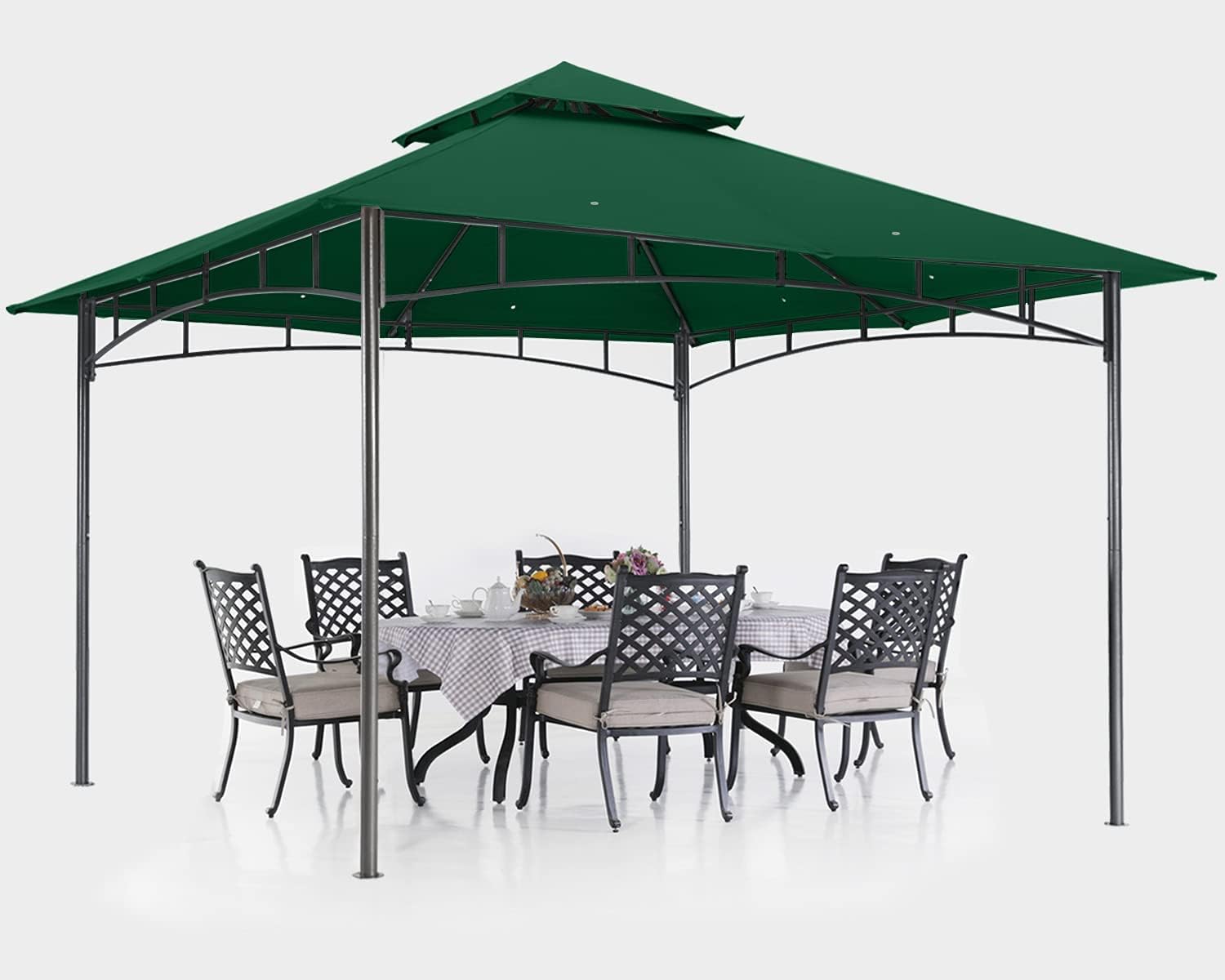 ABCCANOPY Gazebos for Patios 10x10 - Outdoor Steel Frame Gazebo for Lawn Backyard Garden Deck (Forest Green)