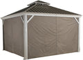 Sojag Taupe Curtains for Monaco/Messina/Mykonos Gazebos, 12 ft. x 12 ft., Spun, Outdoor Shades